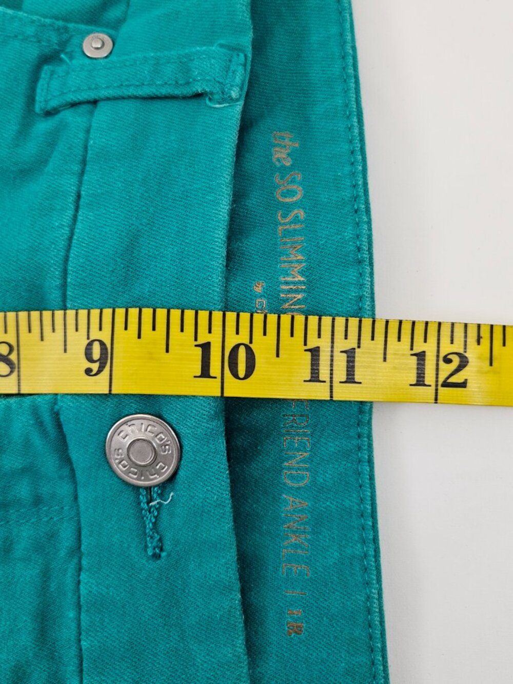 Lot 3 Chicos Size 1 Jeans Blue Gray Turquoise Mid Rise Straight Leg Ankle Pants - Picture 16 of 16